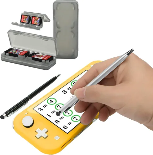 Vista 8 de Switch Lite - Paquete de accesorios con funda de transporte funda de TPU con protector de pantalla base de carga soporte de juego funda de tarjeta