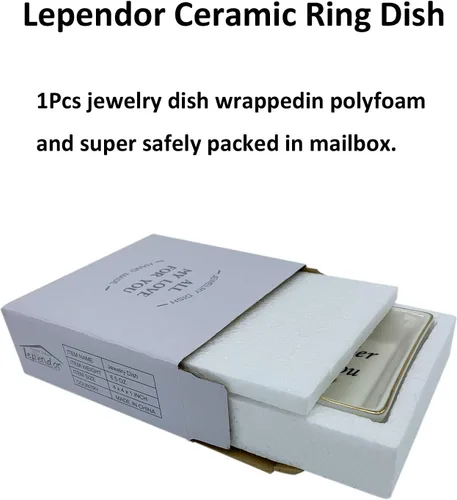 Vista 7 de Lependor Plato de anillo de cerámica decorativo de la baratija del plato de la baratija de los regalos para ella bandeja de la joyería Recuerda I