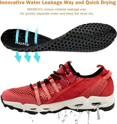 Vista 3 de MAINCH Zapatos de agua de senderismo para mujer, de secado rápido, para deportes al aire libre
