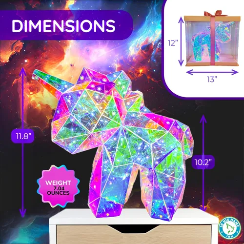 Vista 5 de In His Name Luz nocturna LED de unicornio para niñas y niños, lámpara mágica colorida para habitación de niñas, lámpara de noche de primera calidad