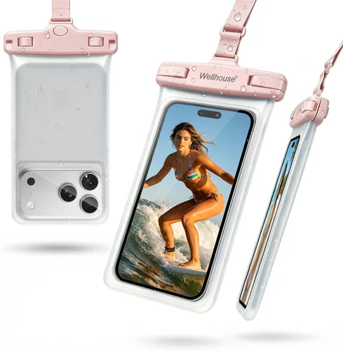 Vista 31 de wellhouse Funda impermeable para teléfono, estuche impermeable para iPhone 16 15 14 13 12 Pro Max XS Samsung, bolsa seca para celular IPX8 3D