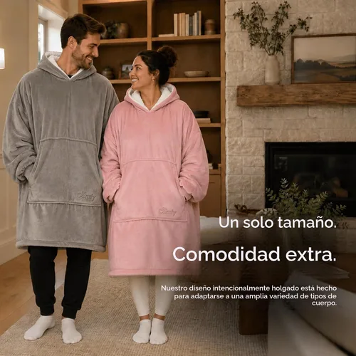 Vista 3 de THE COMFY Original Shark Tank Patented Sherpa Wearable Blanket Hoodie Flor a cuadros Original