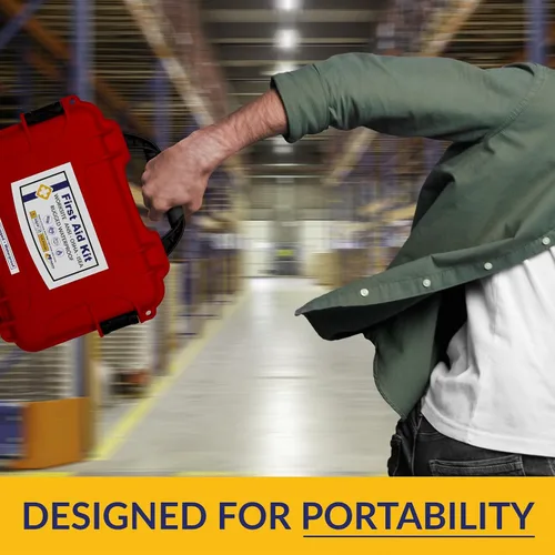 Vista 9 de Worksite OSHA 2021Class A Kit de primeros auxilios – Funda resistente e impermeable ANSI Tipo II y IV – Negocios, Oficina, Trabajo, Construcción