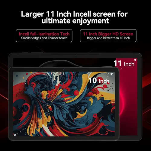 Vista 8 de KADYBE Tableta Android 15 de 11 pulgadas, las tabletas más recientes de 2025 con 16GB RAM 128GB ROM 1TB expandible, tableta con teclado, batería