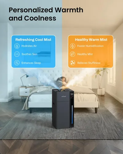 Vista 3 de Mifasol Humidificador de niebla cálida y fría para habitación grande, humidificadores de 5.3 galones/20 litros para el hogar, 1500 pies cuadrados