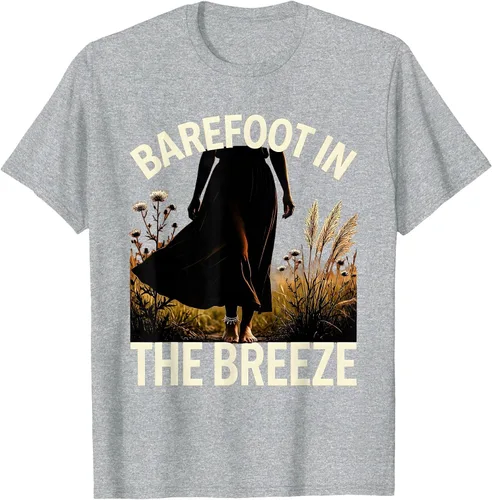 Vista 7 de Men's Barefoot in the Breeze Boho Summer Style T-Shirt Navy Blue