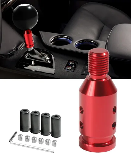 Vista 7 de YAKEFLY - Conector universal de cambio de marchas, adaptador de palanca de cambios automático de aluminio, engranaje manual no roscado M12x1.25 Negro