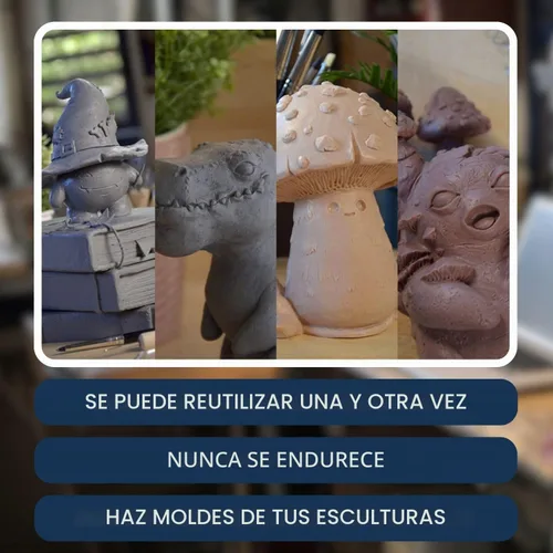 Vista 3 de Monster Clay Arcilla de modelado de grado prémium (gris, dura, 4.5 libras)