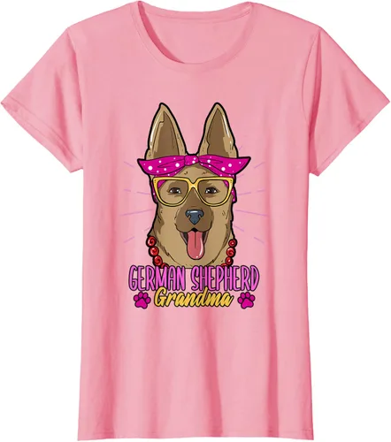 Vista 10 de Camiseta de piel de pastor alemán para mujer, con diseño de pata de mamá, padre, amor, perros, perro, Negro, S