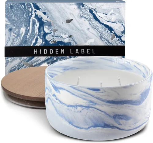 Vista 8 de Hidden Label Velas de soja perfumadas, Vela grande de 12oz Mango Guava en frasco de cerámica colección Lava, Regalos hermosos para cumpleaños