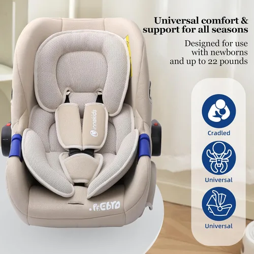 Vista 2 de Innokids - Almohada de soporte para cabeza y cuerpo, inserto para asiento de coche infantil para recién nacido a niño pequeño, cojín para cochecito