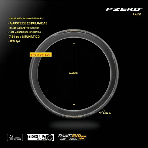 Vista 2 de Pirelli P-Zero Race Folding Road Bike Tyre, 700 x 26c, Black