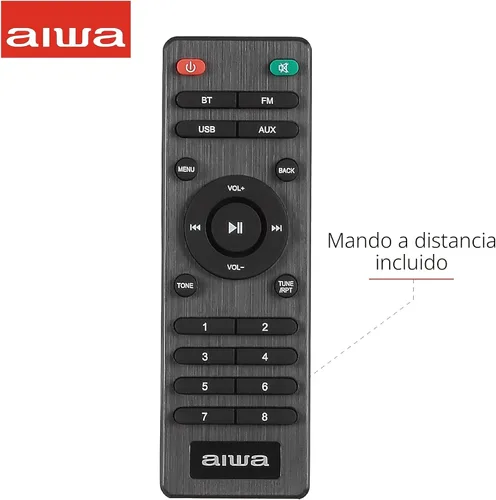 Vista 4 de Aiwa Altavoz inalámbrico - Libera un sonido potente y una conectividad versátil - Experimenta la libertad Bluetooth, radio FM, reloj, 20 W RMS, Negro
