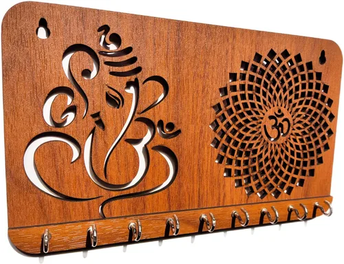 Vista 2 de Ganesha Om Chakra - Llavero para artículos de decoración del hogar, elegante colgador de llaves montado en la pared, soporte de llavero de artesanía