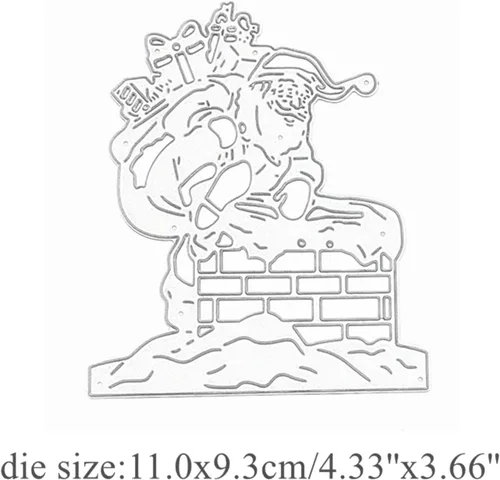 Vista 2 de Troqueles de metal de Papá Noel, regalos de Navidad, Papá Noel, plantillas de corte para manualidades, álbumes de recortes, fotos, papel decorativo
