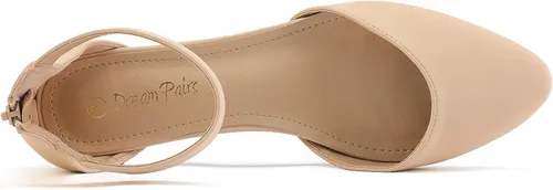 Vista 3 de DREAM PAIRS - Zapatos de mujer con correa para tobillo tacón bajo de cuña