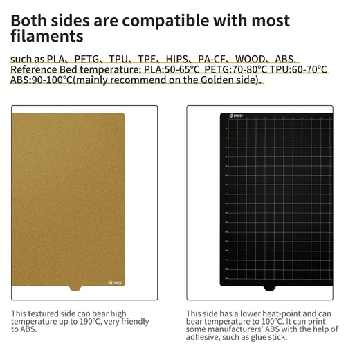 Vista 4 de Impresora 3D Voron0.2 Pro Build Plate Reemplazo solamente, placa de construcción de doble cara de 4.724 in/4.7 pulgadas, hoja PEI+PET-CF