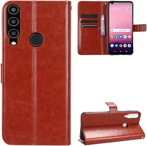 Vista 82 de Funda para Boost Mobile Celero 5G + Funda de piel con tapa para Boost Mobile Celero 5G Plus, color negro
