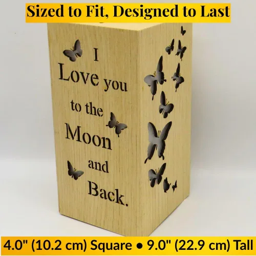 Vista 4 de Regalos de luna para mujeres, regalos "I Love You More ", We Love You to The Moon and Back, decoración de mariposas, citas inspiradoras