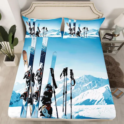 Vista 21 de Erosebridal Sábana bajera ajustable de béisbol tamaño individual, juego de cama de juegos deportivos para niños, niñas, adolescentes y adultos