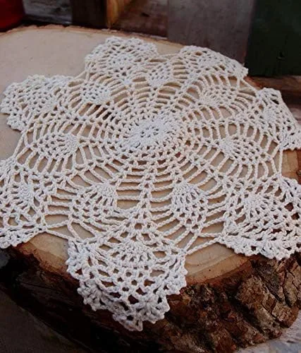 Vista 4 de Quasimoon tapetes de mesa de algodón en crochet y encaje, de PaperLanternStore
