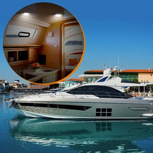 Vista 6 de RVZONE Luz de cúpula de barco marino de 12 V LED luces marinas interior con interruptor de palanca 7 "LED Iluminación de cabina de barco con montaje