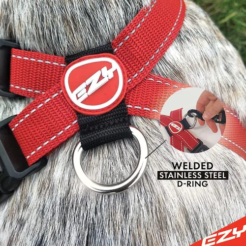 Vista 6 de Arnés ajustable para perro, de Ezydog, L, Negro Car Restraint Included, Comfort EVA Padding, Adjustable for All Breeds, Quick Release Buckles