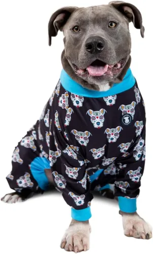 Vista 18 de Pittie Clothing Pijamas para Perro Pit Bull – Mameluco para Perro de Cobertura Completa, Ropa de Pijama Suave para Razas Medianas, Grandes, XL y XXL