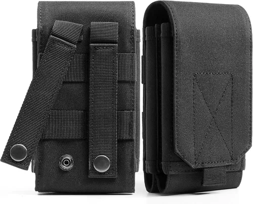 Vista 11 de Urvoix(TM) Bolsa Army Camo Molle negra para funda para celular tamaño L para llevar en el cinturón
