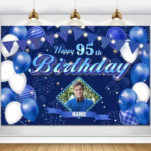 Vista 120 de Dicodes Fondo de decoración de feliz cumpleaños número 100 color azul marino personalizado, cartel con purpurina, pancarta, suministros
