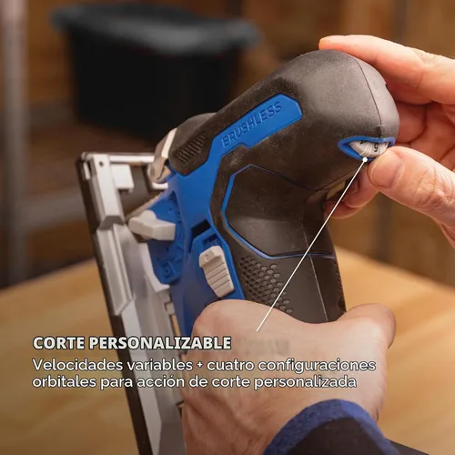 Vista 4 de Kreg Sierra Caladora de Agarre de Barril con Impulso Iónico de 20V - Inalámbrica, Compacta y Ergonómica - Corte de Precisión - Velocidad Variable