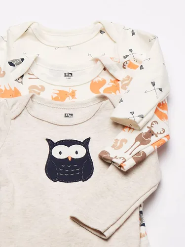 Vista 3 de Hudson Baby Body unisex de algodón de manga larga, para bebé