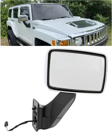 Vista 11 de KUAFU Par de espejos eléctricos compatible con Hummer H3 2006-2010 2009-2010 Hummer H3T Reemplazo izquierdo y derecho para montaje de espejo Negro