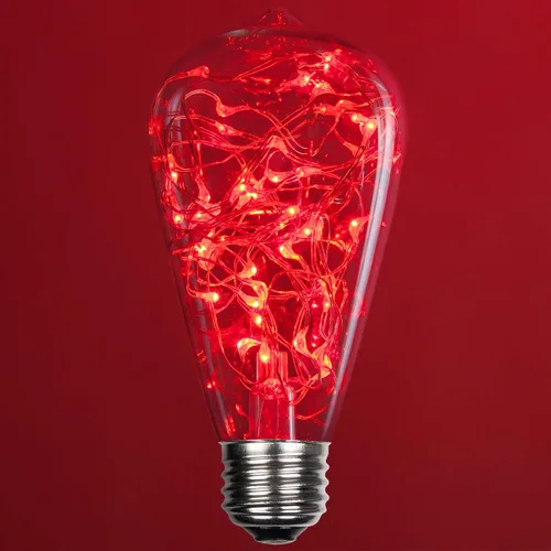 Vista 12 de Wintergreen Lighting LEDimagine - Bombilla de cadena de hadas, colgante de globo LED, bombilla ST64 con base E26 (dorado)
