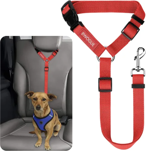 Vista 9 de BWOGUE Arnés de cinturón de seguridad para mascotas, cinturón de seguridad ajustable para reposacabezas de coche, arnés de cinturón de seguridad
