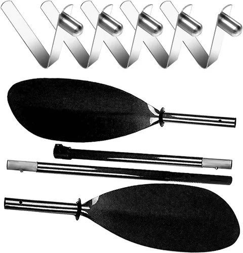 Vista 3 de HZMM 8 clips de resorte de remo para kayak, clips para poste de tienda, clips de botón de acero inoxidable, clips de resorte de botón de botón