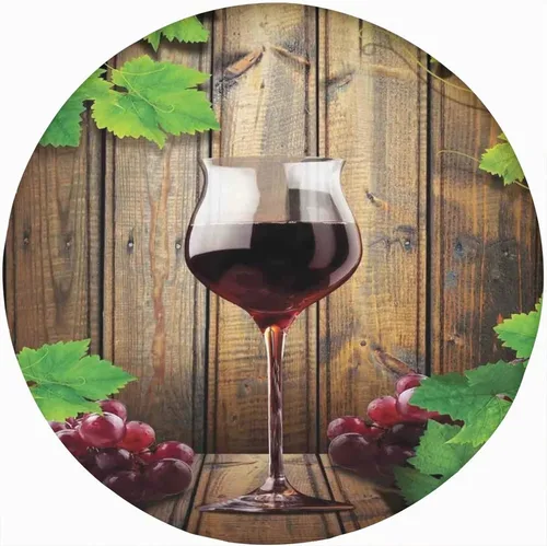 Vista 9 de Mantel redondo ajustado para bodega, diseño de nubes de amanecer en la Toscana con borde elástico, estampado de poliéster, se adapta a mesa redonda