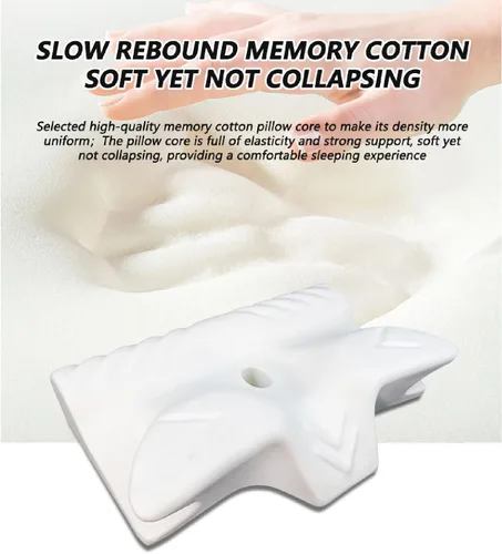 Vista 7 de APLUSH Almohada cervical para el cuello para aliviar el dolor, almohadas ergonómicas de espuma viscoelástica para dormir, almohada ortopédica