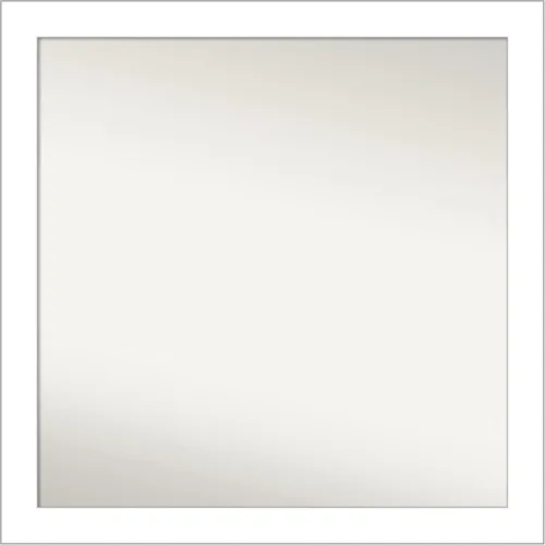 Vista 366 de Amanti Art Espejo de baño blanco para sobre el fregadero, 24 x 26 pulgadas, espejo rectangular blanco y blanco, marco de madera contemporáneo