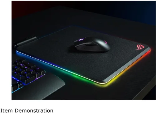 Vista 4 de ASUS ROG Balteus - Alfombrilla de mouse RGB para juegos - Puerto USB Iluminación RGB Aura Sync Superficie dura microtexturizada optimizada