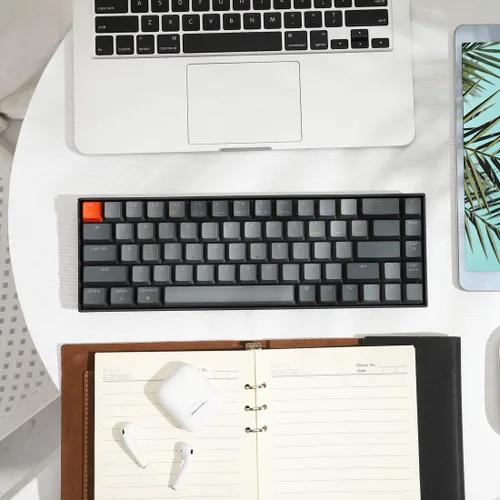 Vista 2 de Keychron K6 Teclado mecánico inalámbrico con Bluetooth 5.1con cable intercambiable en caliente, 65% compacto RGB de 68 teclas, interruptor marrón