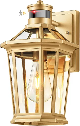 Vista 14 de VIANIS Luces exteriores grandes con sensor de movimiento negro, rango de detección ajustable, accesorios de iluminación exterior de aluminio