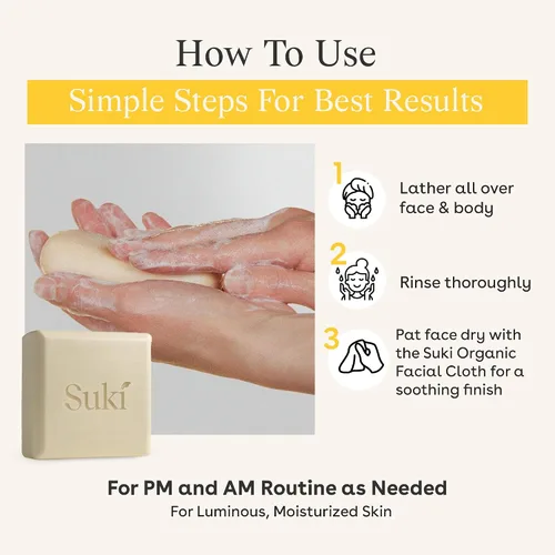 Vista 3 de Suki Skincare Barra limpiadora de piel sensible, 4 onzas