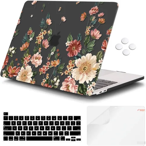 Vista 14 de iCasso Funda para MacBook Pro de 13 pulgadas M2 2025 A2338 Rosa Floral 1-Rosa Boho Floral