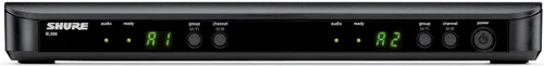 Vista 4 de Shure BLX288/PG58 Sistema de micrófono inalámbrico – Batería de 14 horas, rango de 300 pies, UHF Incluye (2) micrófonos vocales de mano PG58