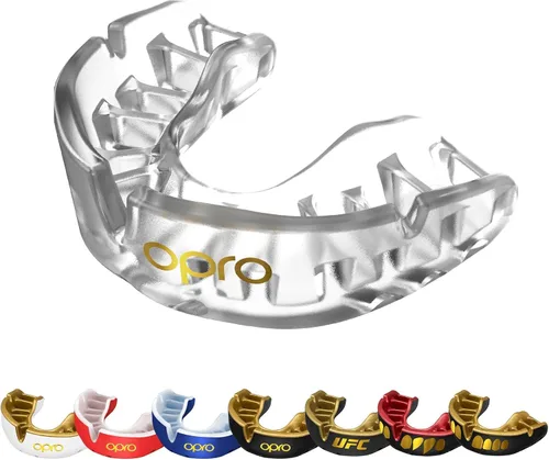 Vista 16 de OPRO Protector bucal Gold Level - Protector bucal moldeable con ajuste cómodo de primera calidad y protección multicapa para boxeo, artes marciales