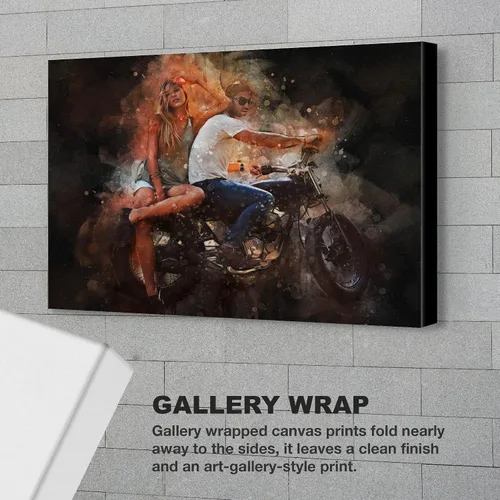 Vista 3 de Awesometik Arte de acuarela personalizado para motocicleta con fondo oscuro, retrato de bicicleta en acuarela, regalo para entusiastas