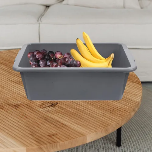 Vista 5 de Cabilock Cubo de almacenamiento de plástico rectangular multifuncional con asas para uso en el hogar Restaurante Lavando platos Almacenamiento