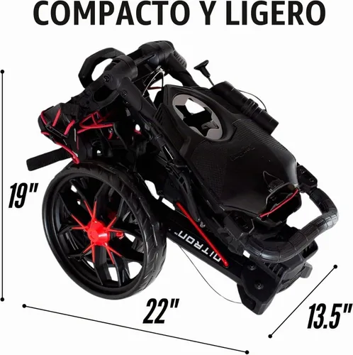 Vista 2 de Bag Boy Nitron Golf Push Cart Negro/Plateado