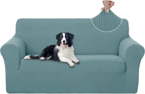 Vista 50 de U-NICE HOME Funda para sofá biplaza elástica, cubierta para sofá, funda para sillón, protector de muebles para sofá con 2 cojines, funda para sofá
